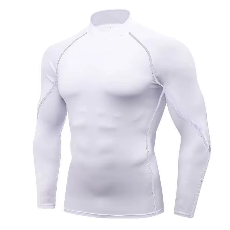 Men'S Sport T-Shirt Fitness Clothing Quick Dry Bodybuilding Running Long Sleeve Compression Tank Top Gym Shirt Tight Sportswear