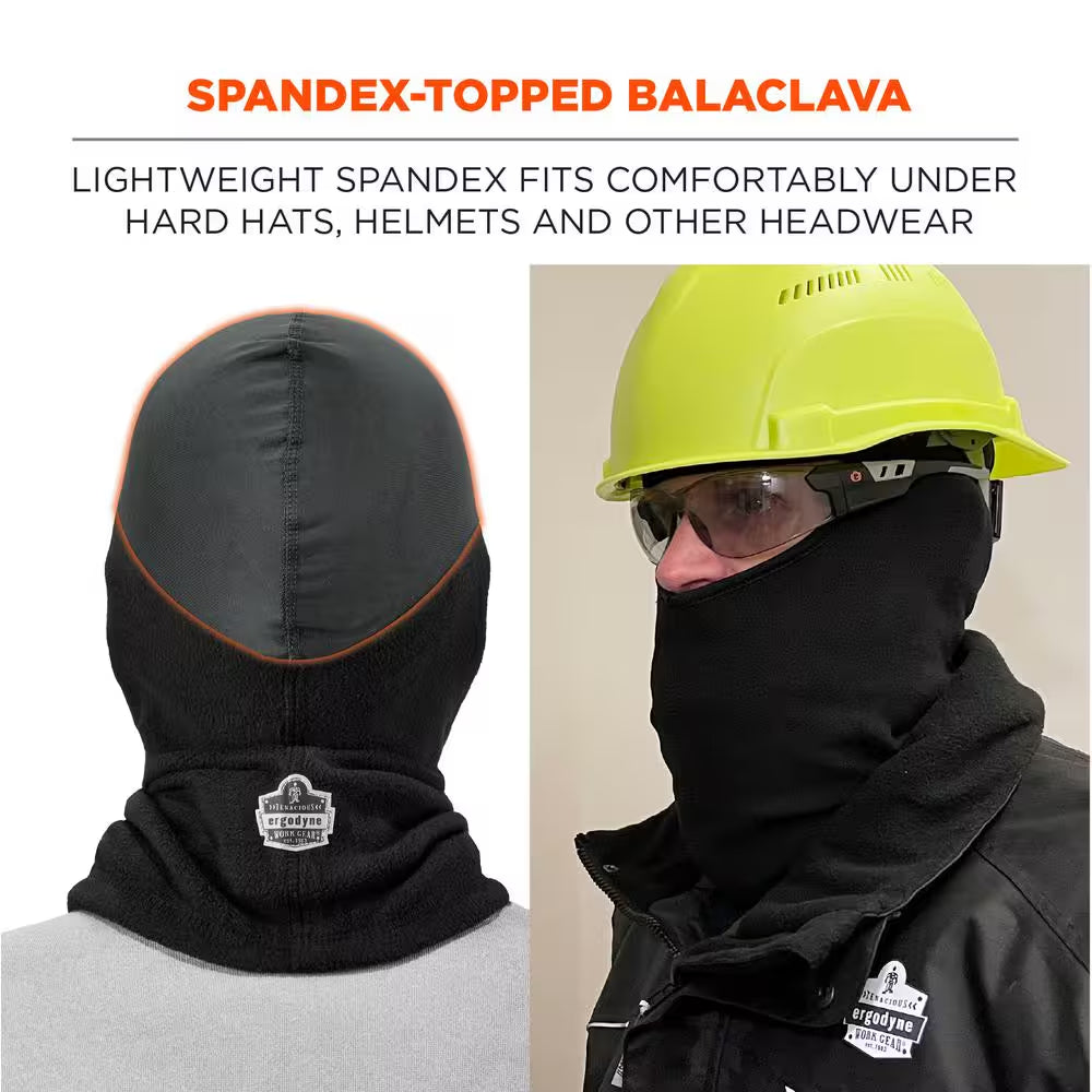 6822 Black Balaclava with Spandex Top Face Mask