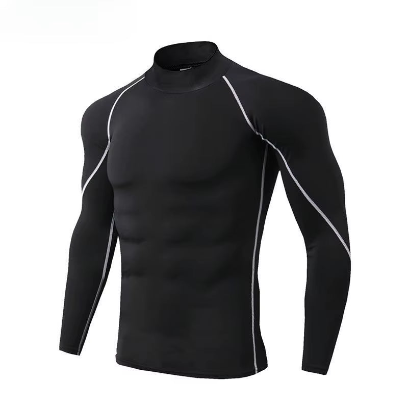 Men'S Sport T-Shirt Fitness Clothing Quick Dry Bodybuilding Running Long Sleeve Compression Tank Top Gym Shirt Tight Sportswear