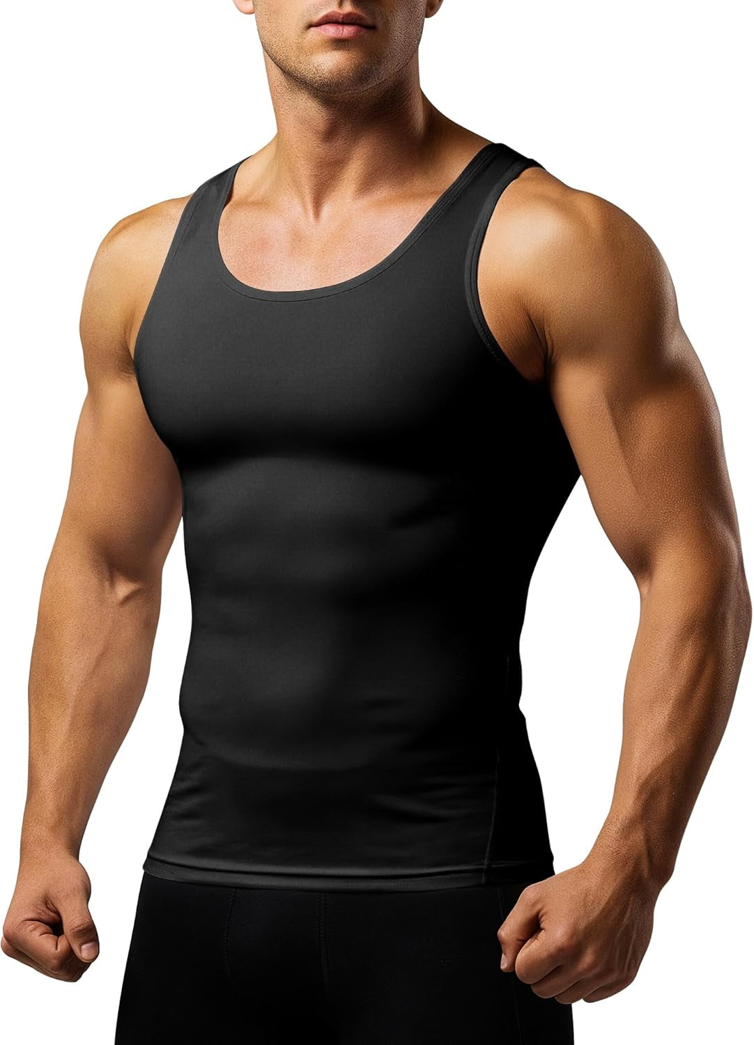 Men'S 3 or 5 Pack Sleeveless Compression Tank Top, Base Layer Cool Dry Compression Shirts Muscle Gym Tank Tops